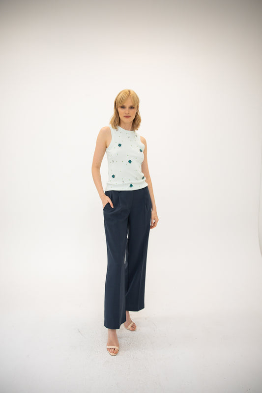 Knit Tank w/ Stones - Rosewood