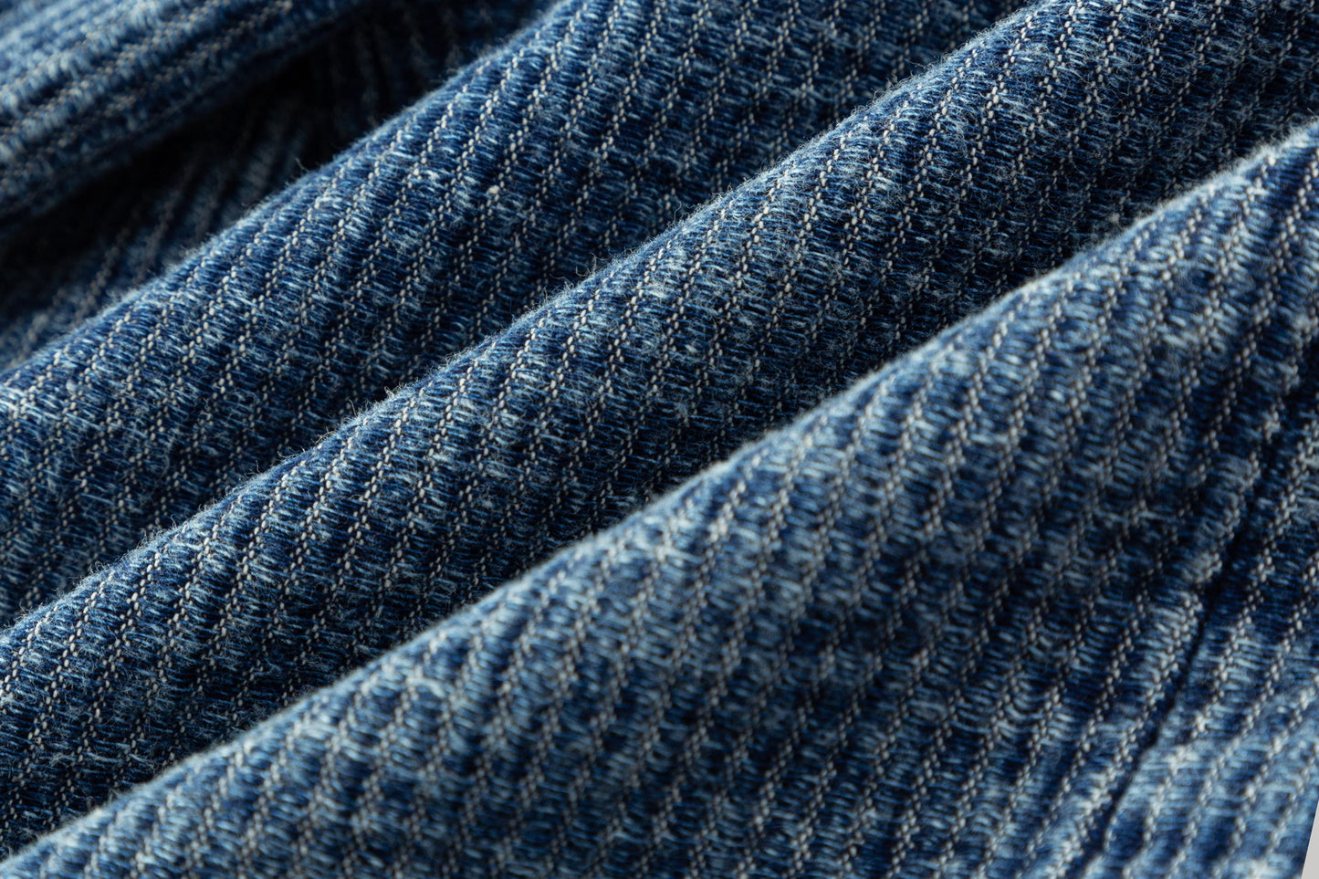 Raw Edge Notch Collar Blazer - Washed Denim Tweed