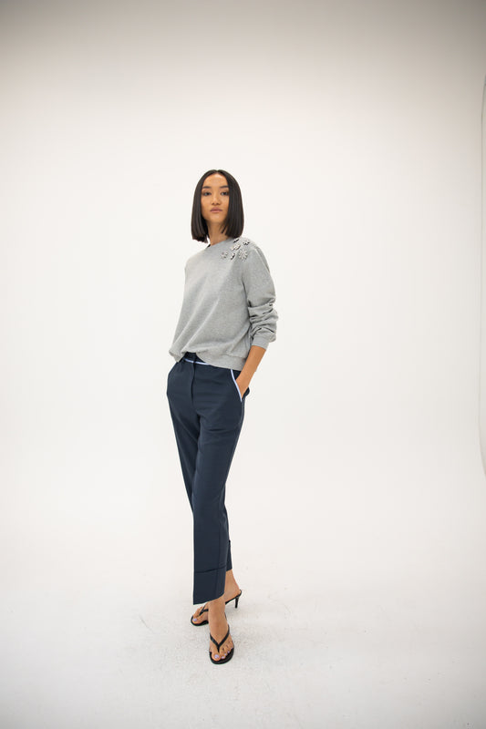 Slim Trouser w/ Piping - Ink