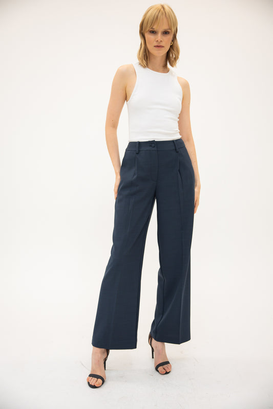 Wide Leg Trouser - Ink