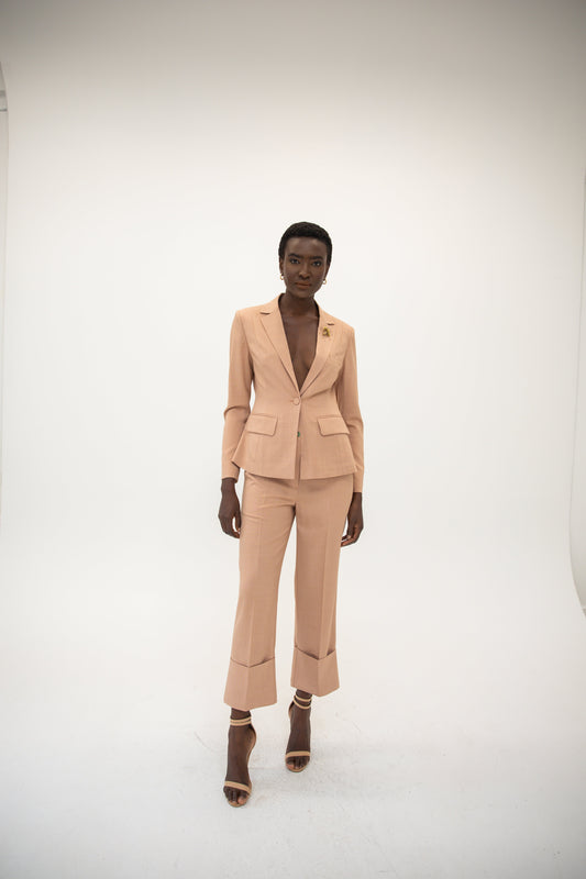 Fitted Blazer w/ Ruched Back - Rosewood