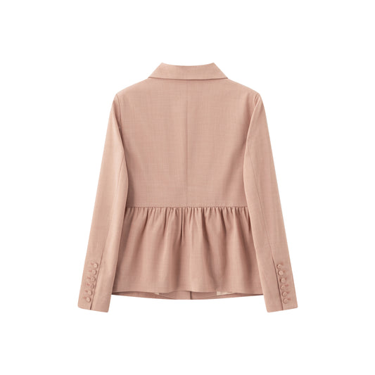 Fitted Blazer w/ Ruched Back - Rosewood