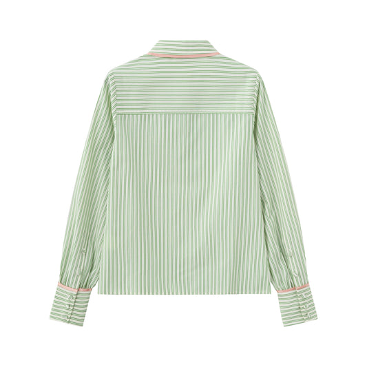 Contrast Stripe Shirt - Pistachio Stripe