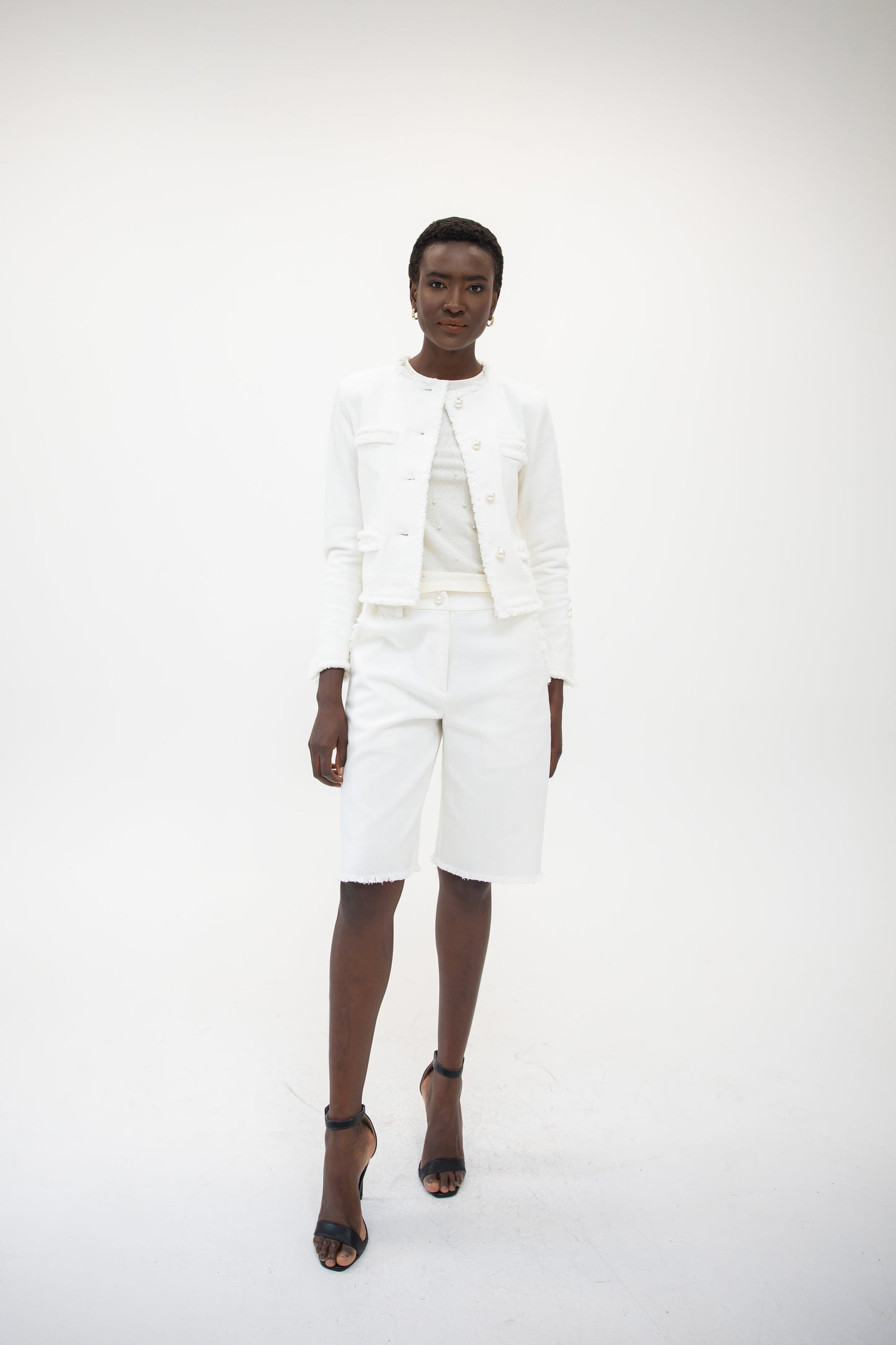 Raw Edge Bermuda Short - White Denim