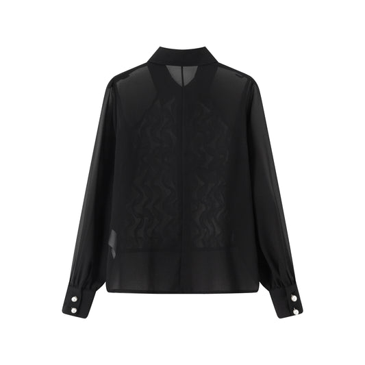 Riley Tux Blouse - Black