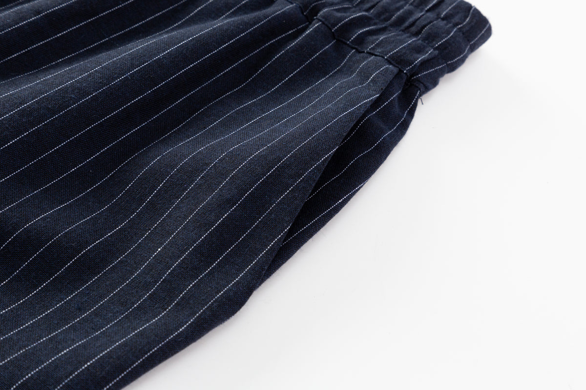 Saturday Trouser - Navy Pinstripe