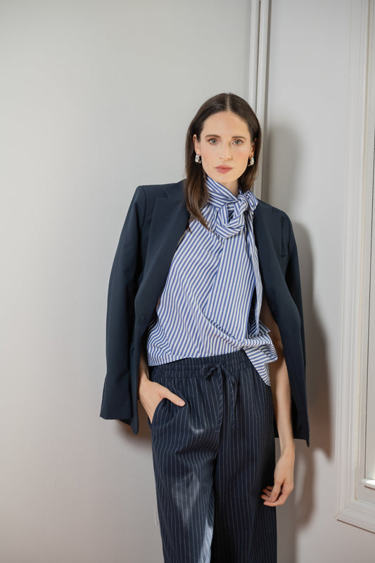 Saturday Pant - Navy Pinstripe