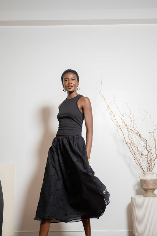 After Rose Skirt - Black