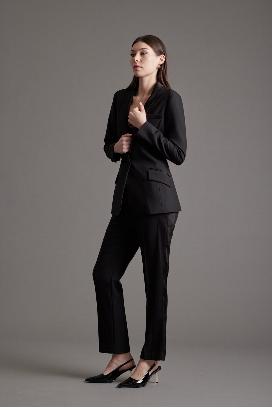 Stella Tuxedo Shawl Collar Blazer - Black