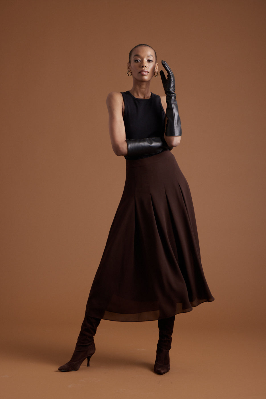 Ballet Chiffon Skirt - Chocolate