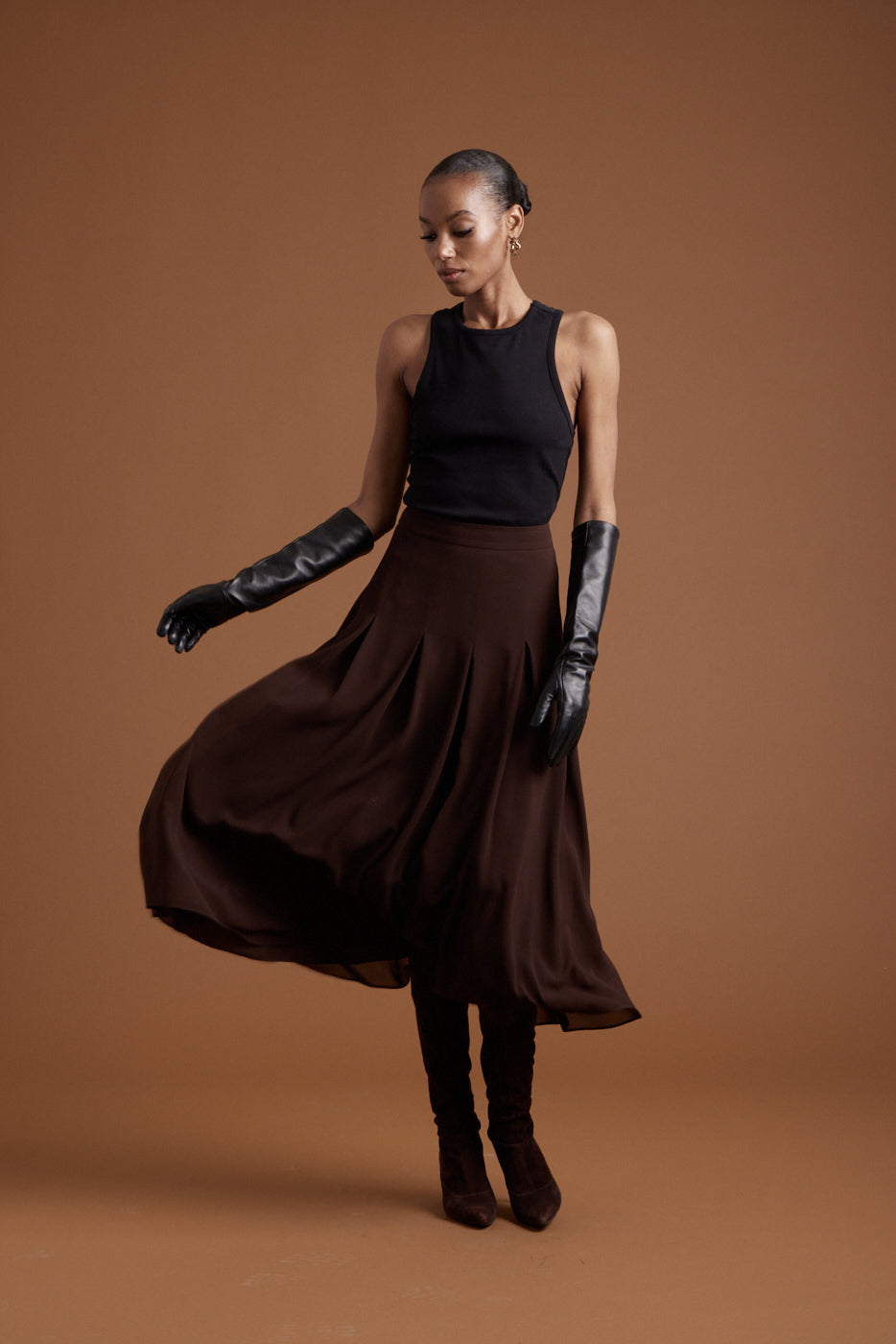 Ballet Chiffon Skirt - Chocolate
