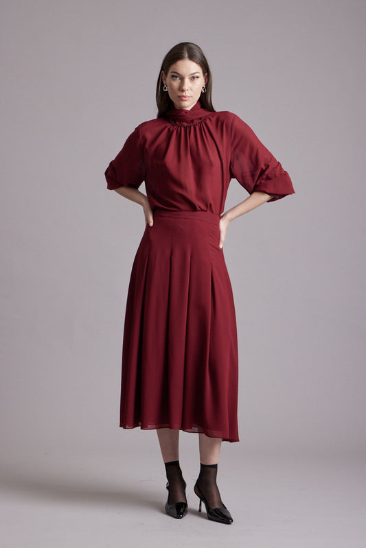 Ballet Chiffon Skirt - Ruby