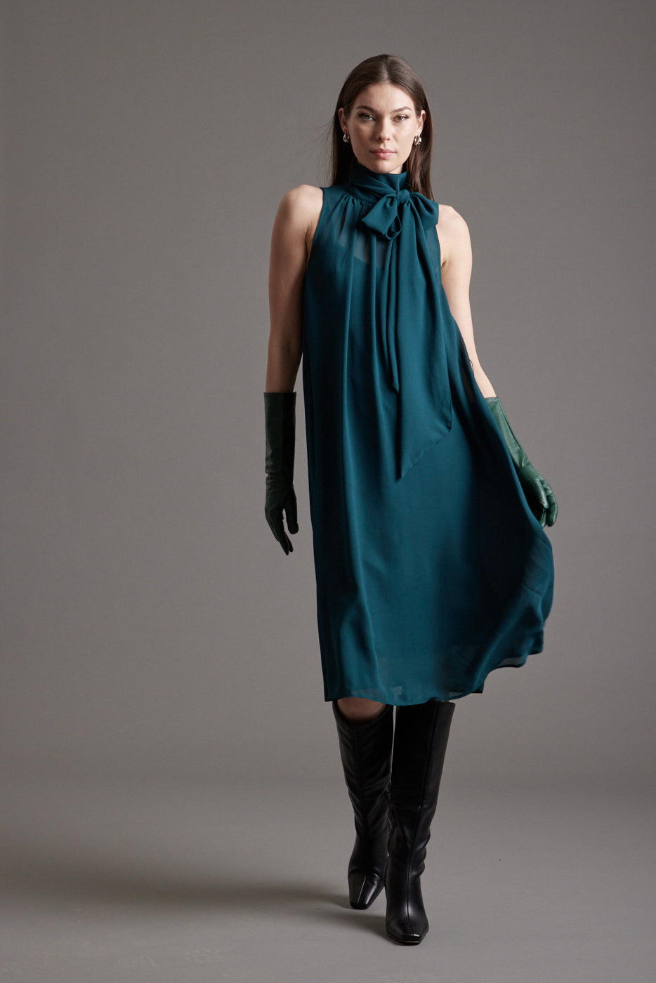 Noelle Sleeveless Dress - Jade