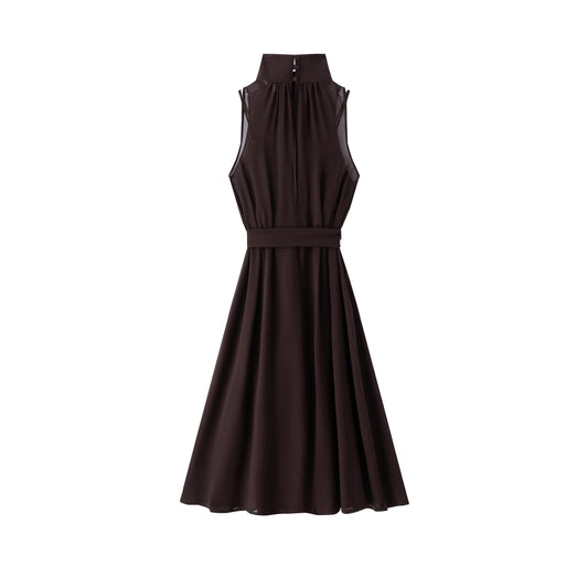 Noelle Sleeveless Dress - Chocolate