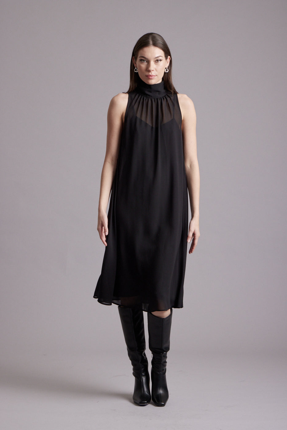 Noelle Sleeveless Dress - Black