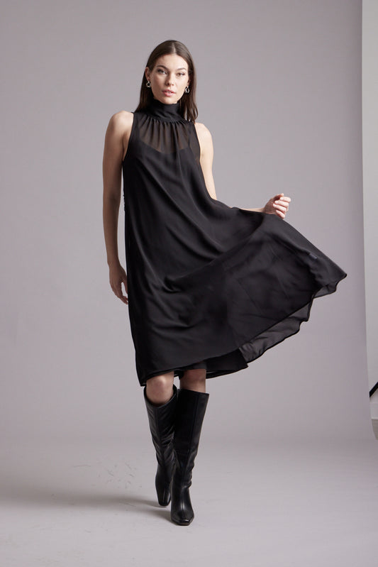 Noelle Sleeveless Dress - Black