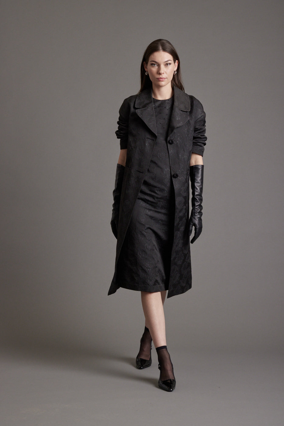 Claire Brocade Evening Coat