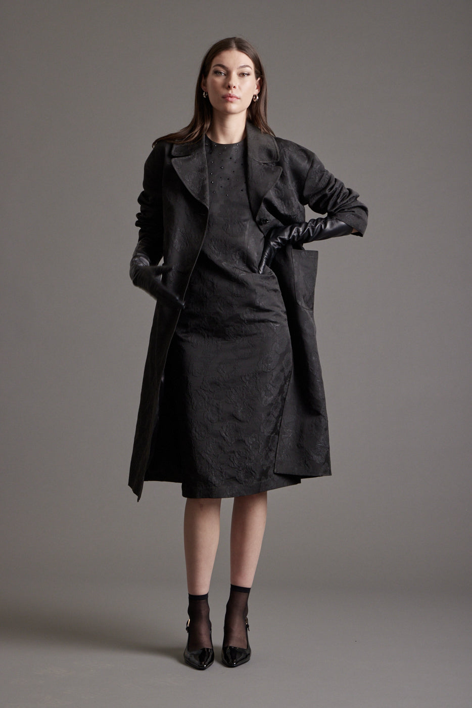 Claire Brocade Evening Coat