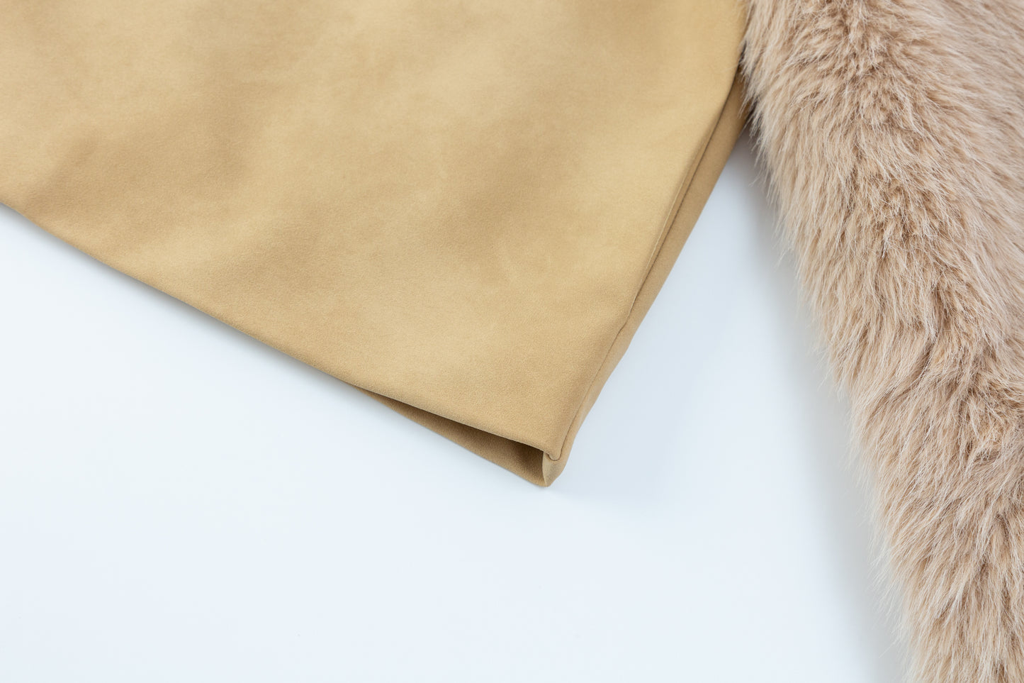Brooke Suede Jacket w/Faux Fur Suede Sleeves - Butter
