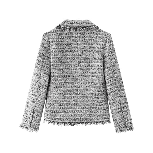 Teddy Raw Edge Blazer - Grey / Ivory