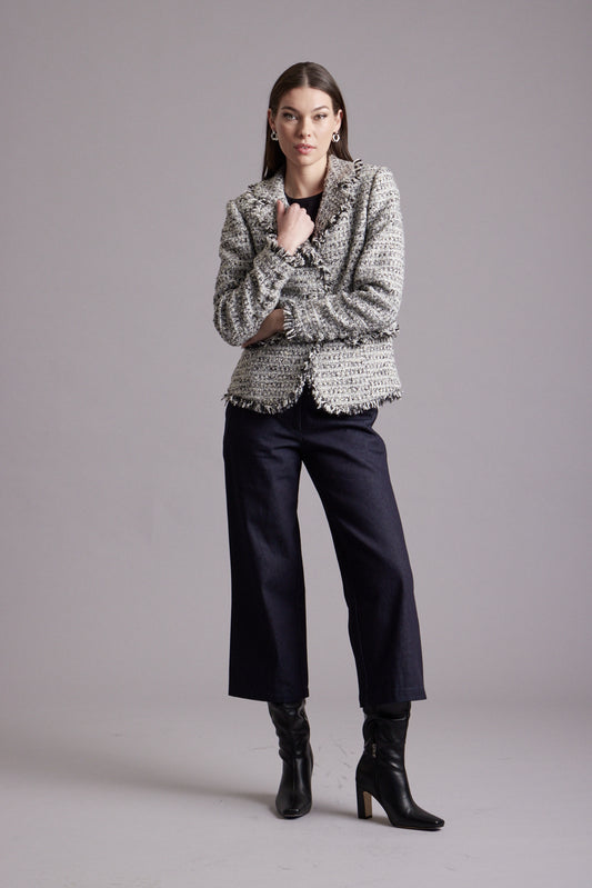 Teddy Raw Edge Blazer - Grey / Ivory