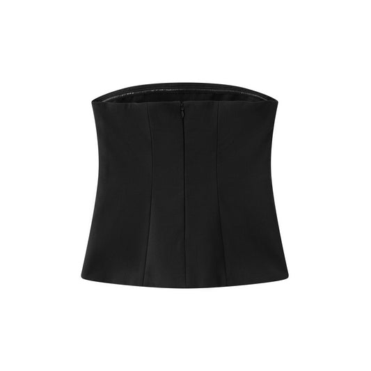 Francesca Hand Beaded Bustier - Black / Black Beads