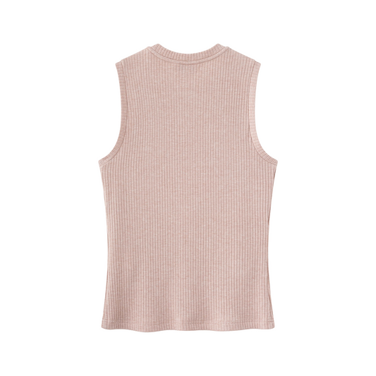 Knit Tank w/ Stones - Rosewood