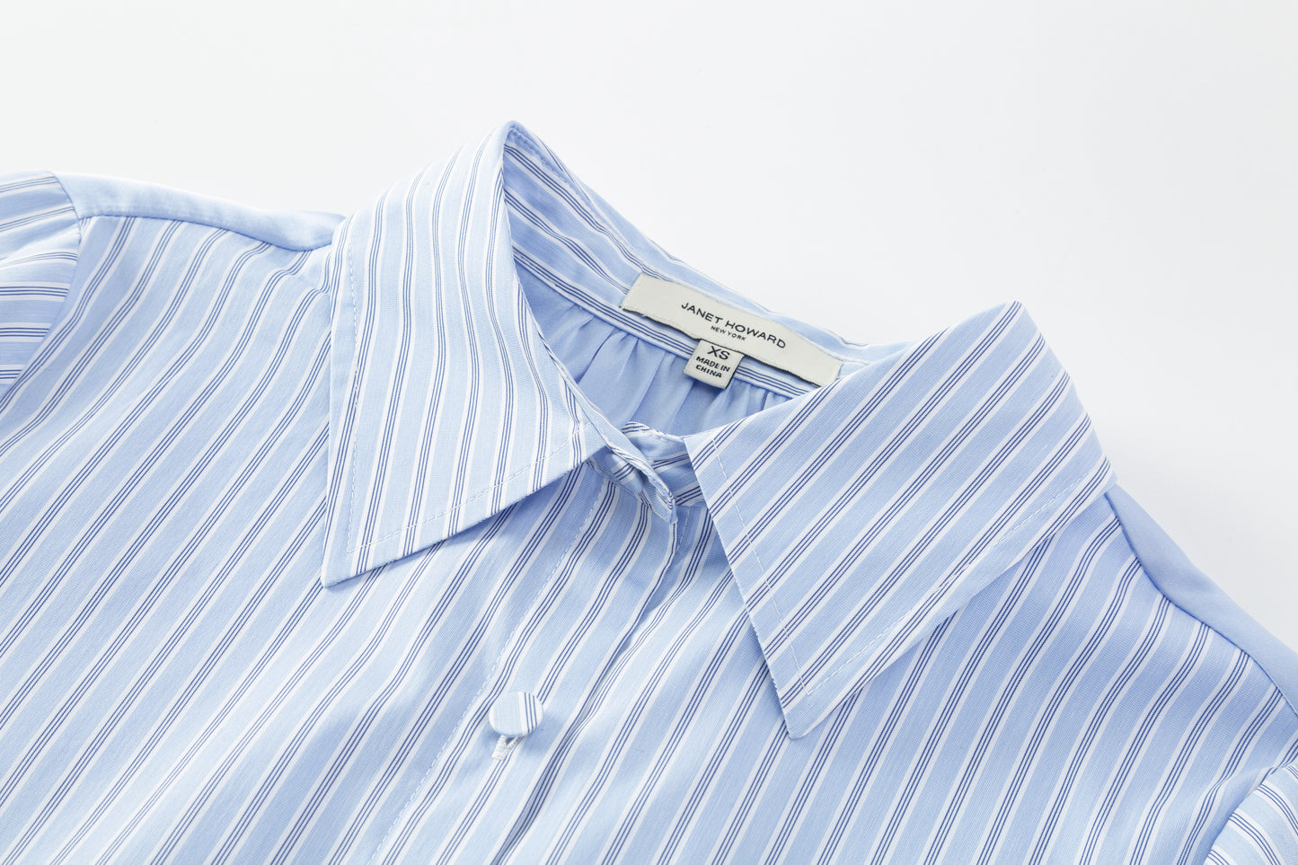 Stripe Shirt w/ Silk Twill Back - Bankers Stripe In Blue