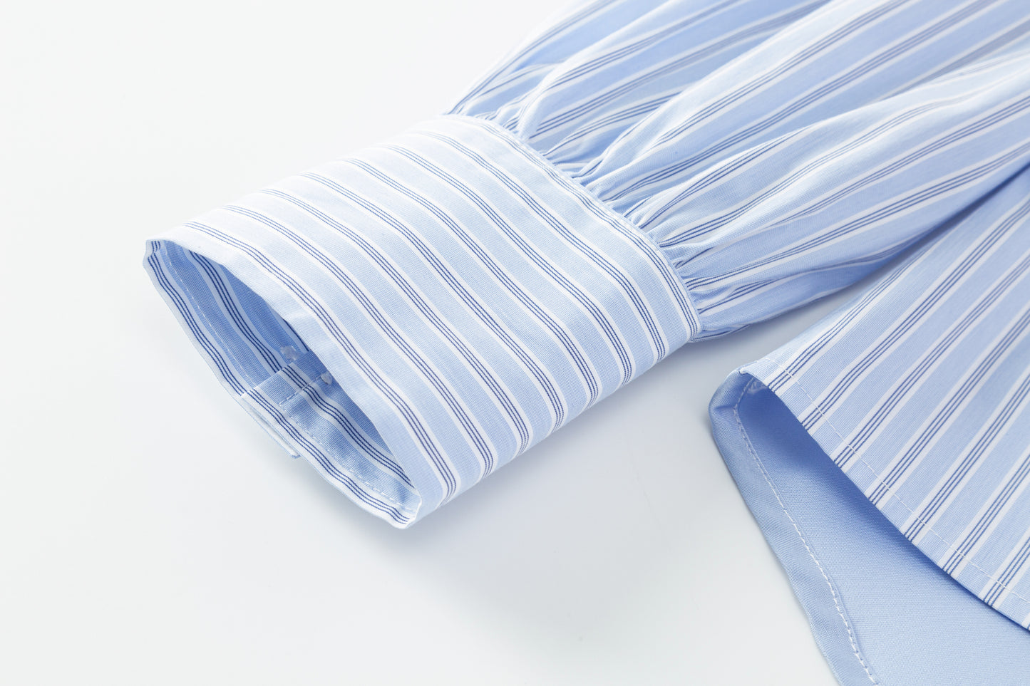 Stripe Shirt w/ Silk Twill Back - Bankers Stripe In Blue
