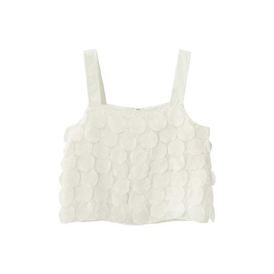 Chiffon Paillette Camisole - White
