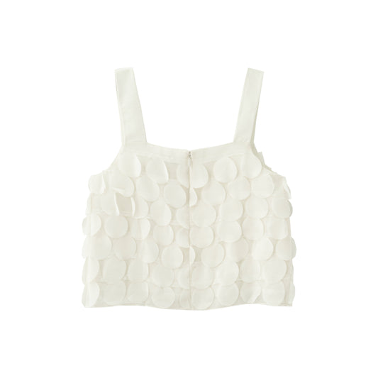 Chiffon Paillette Camisole - White