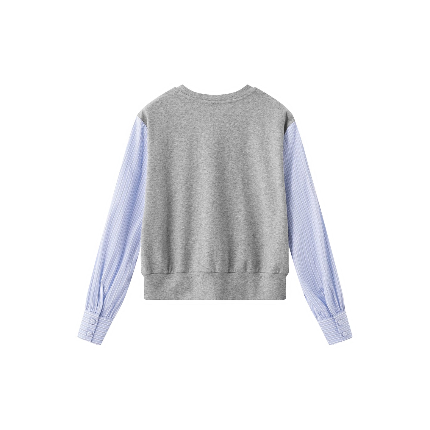 Sweatshirt w/ Banker Stripe Sleeves - Heather Grey
