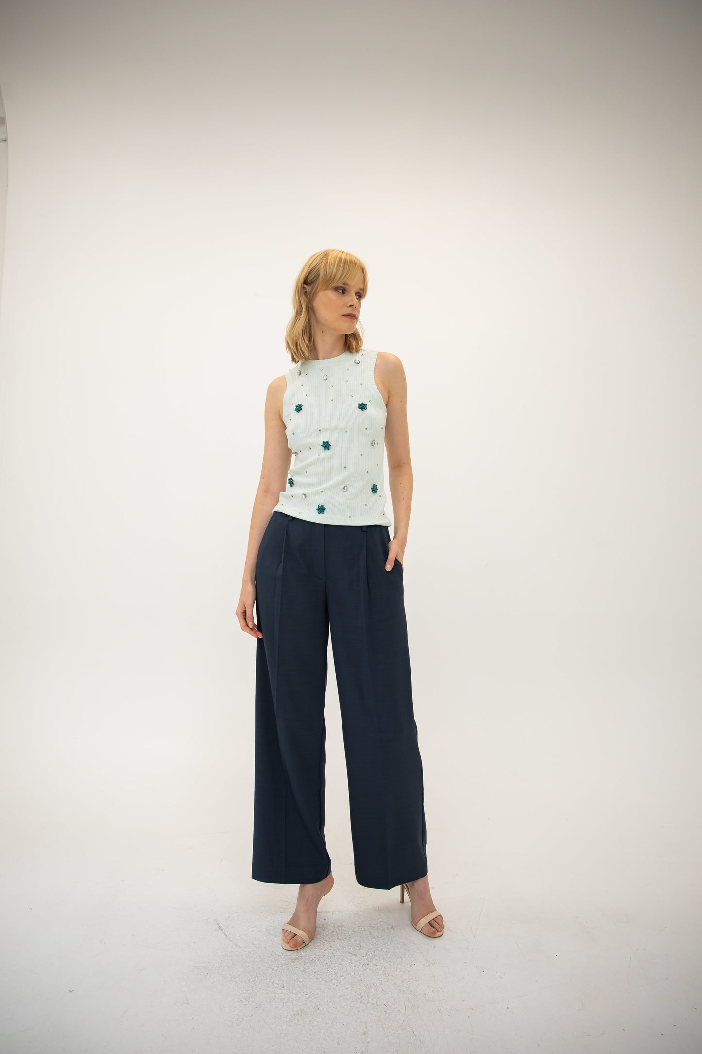 Knit Tank w/ Stones - Rosewood