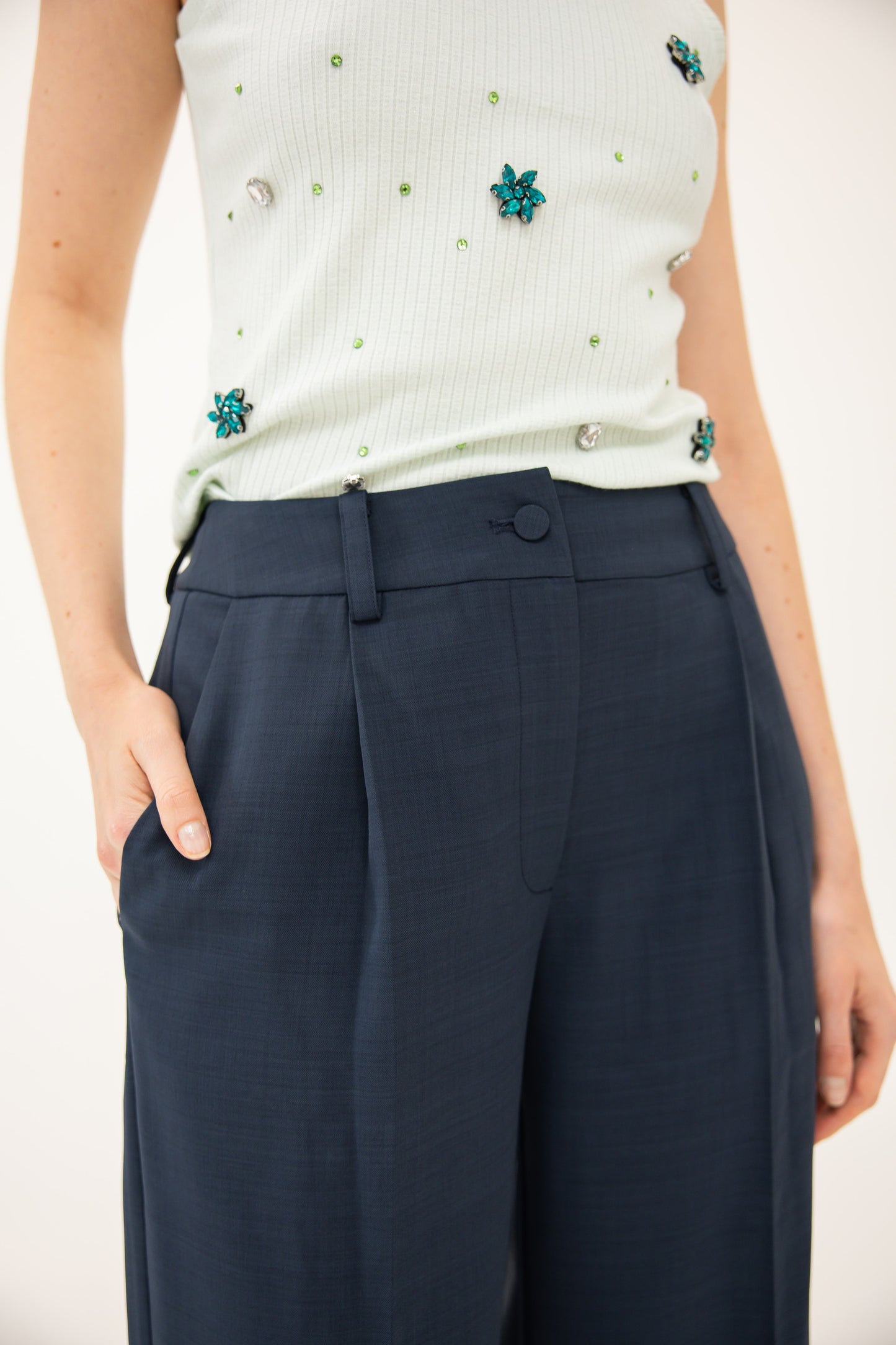 Knit Tank w/ Stones - Rosewood