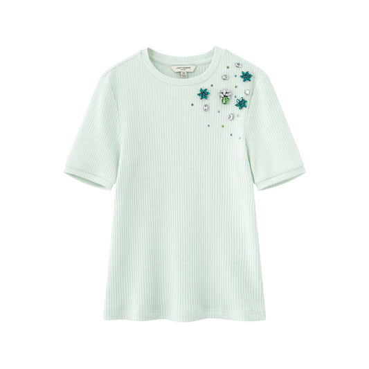 T-Shirt w/ Stones - Pistachio