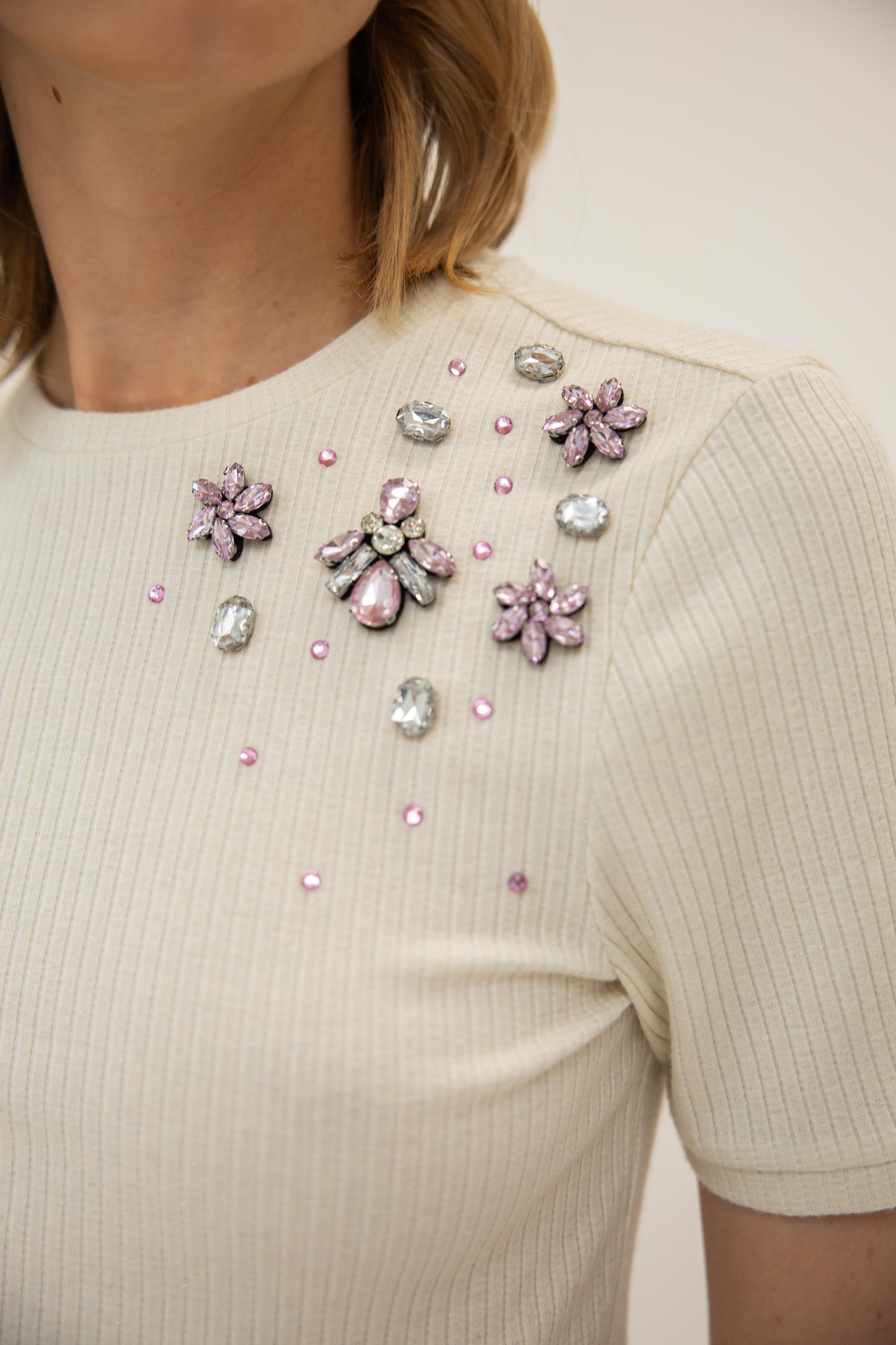 T-Shirt w/ Stones - Ivory