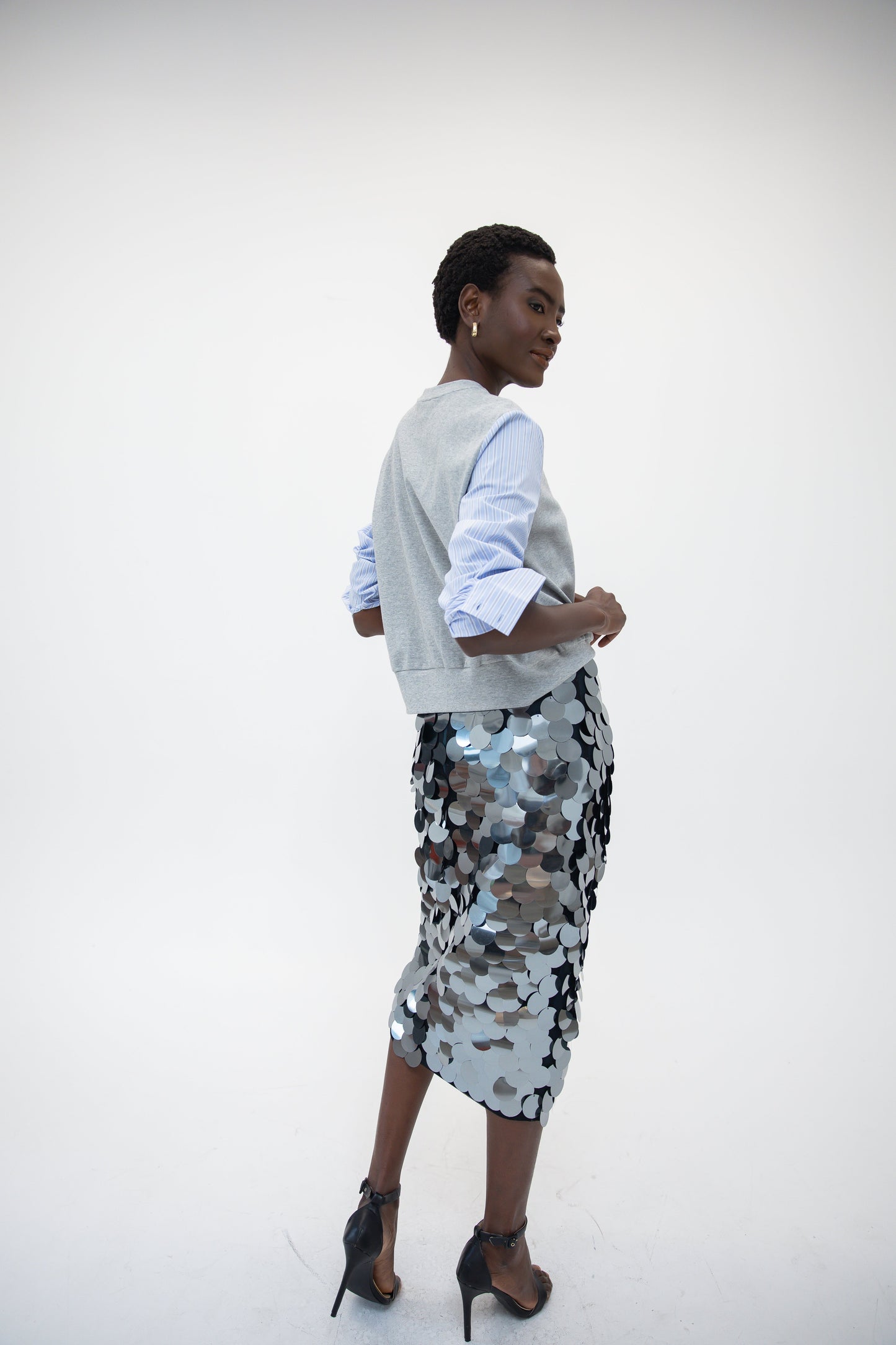 Paillette Skirt - Celadon