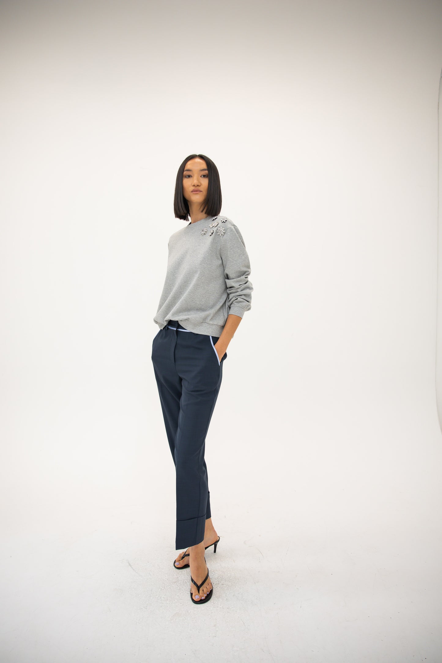 Slim Trouser w/ Piping - Ink