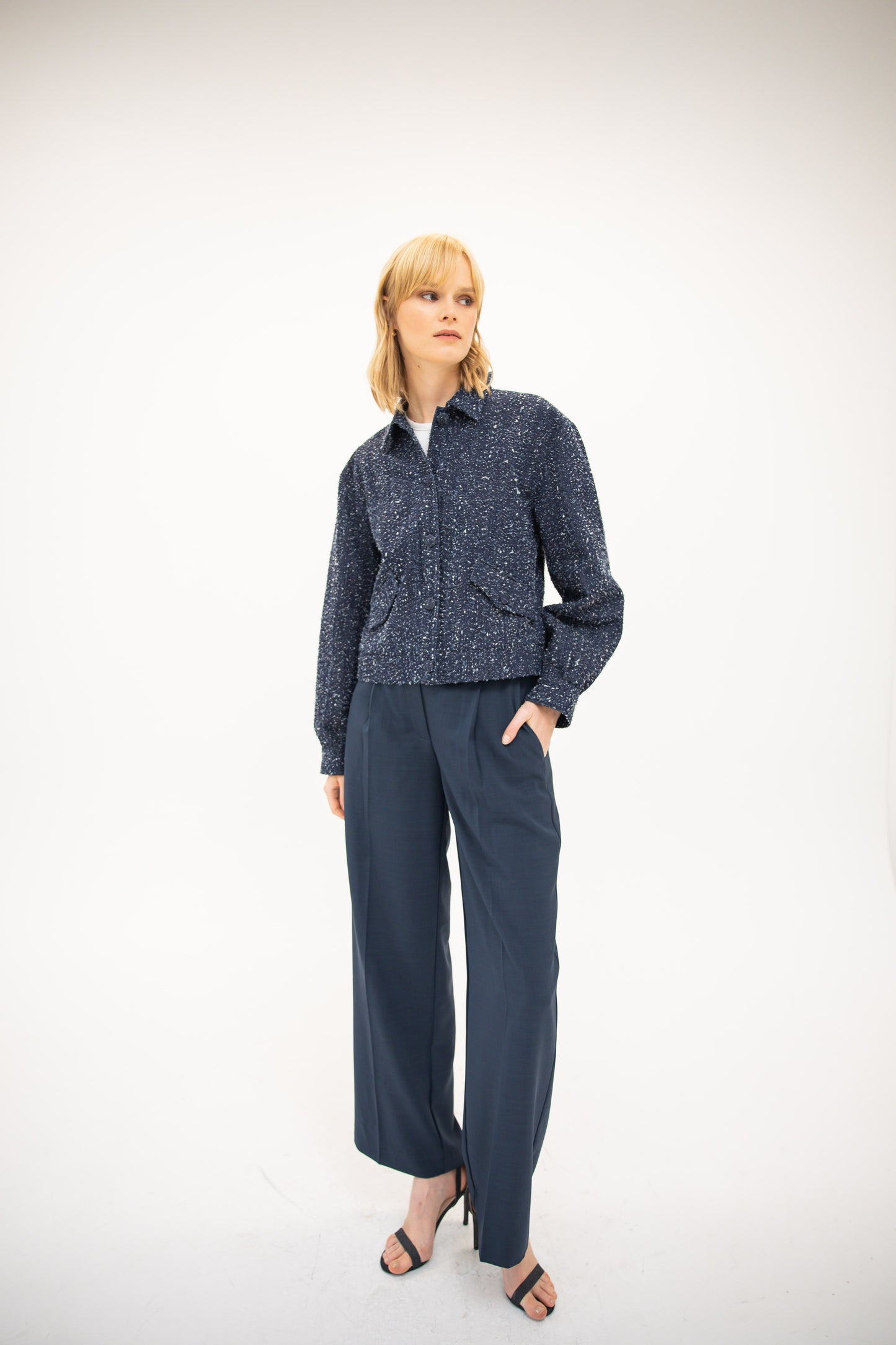 Wide Leg Trouser - Ink