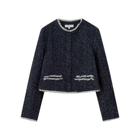 Raw Edge Blazer - Denim Tweed