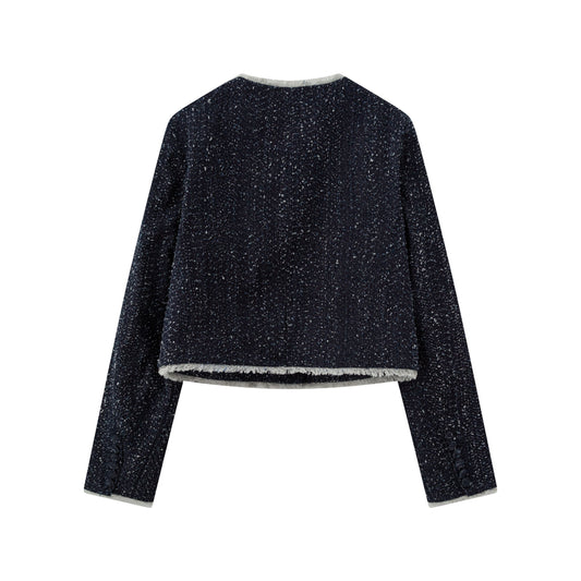 Raw Edge Blazer - Denim Tweed