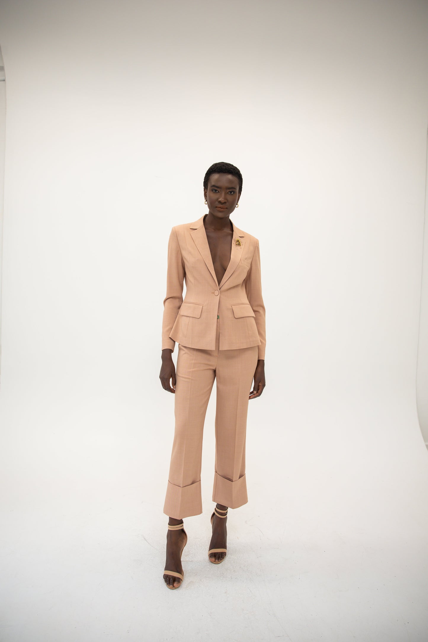 Fitted Blazer w/ Ruched Back - Rosewood