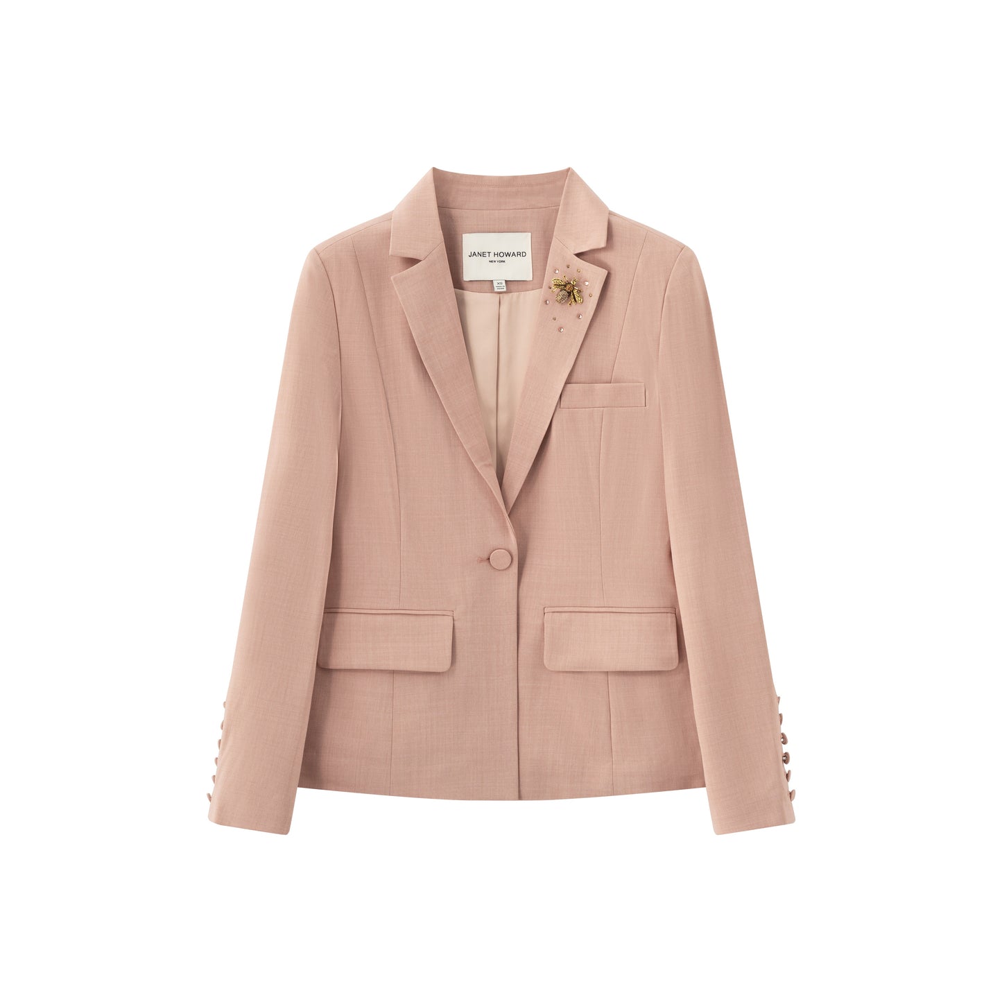 Fitted Blazer w/ Ruched Back - Rosewood