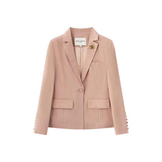 Fitted Blazer w/ Ruched Back - Rosewood