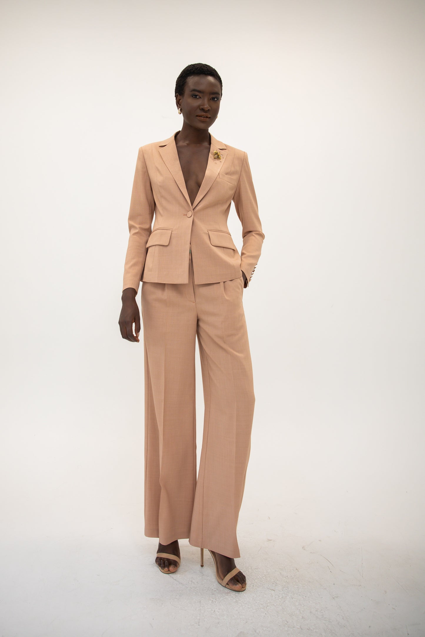 Fitted Blazer w/ Ruched Back - Rosewood