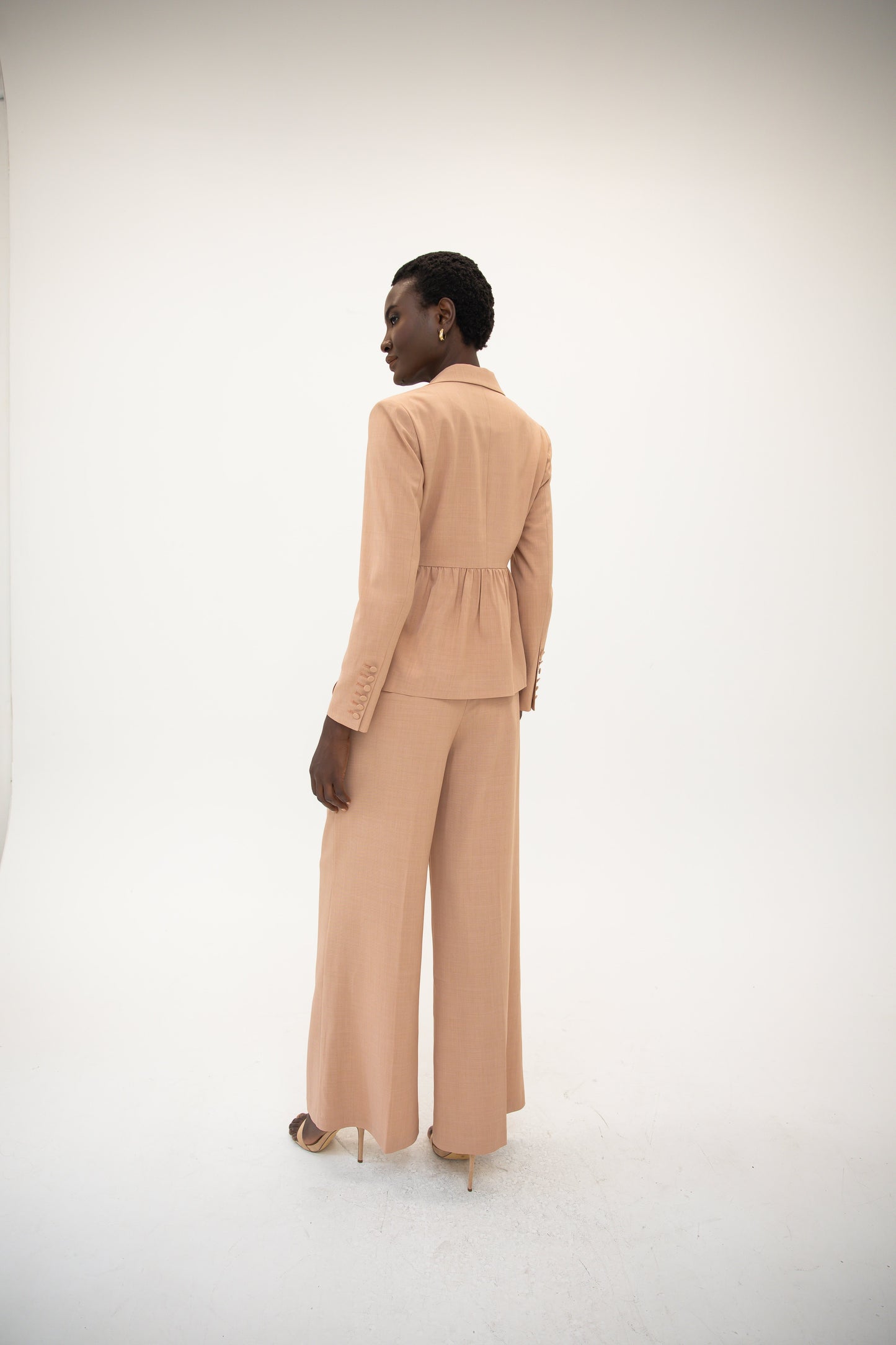 Fitted Blazer w/ Ruched Back - Rosewood