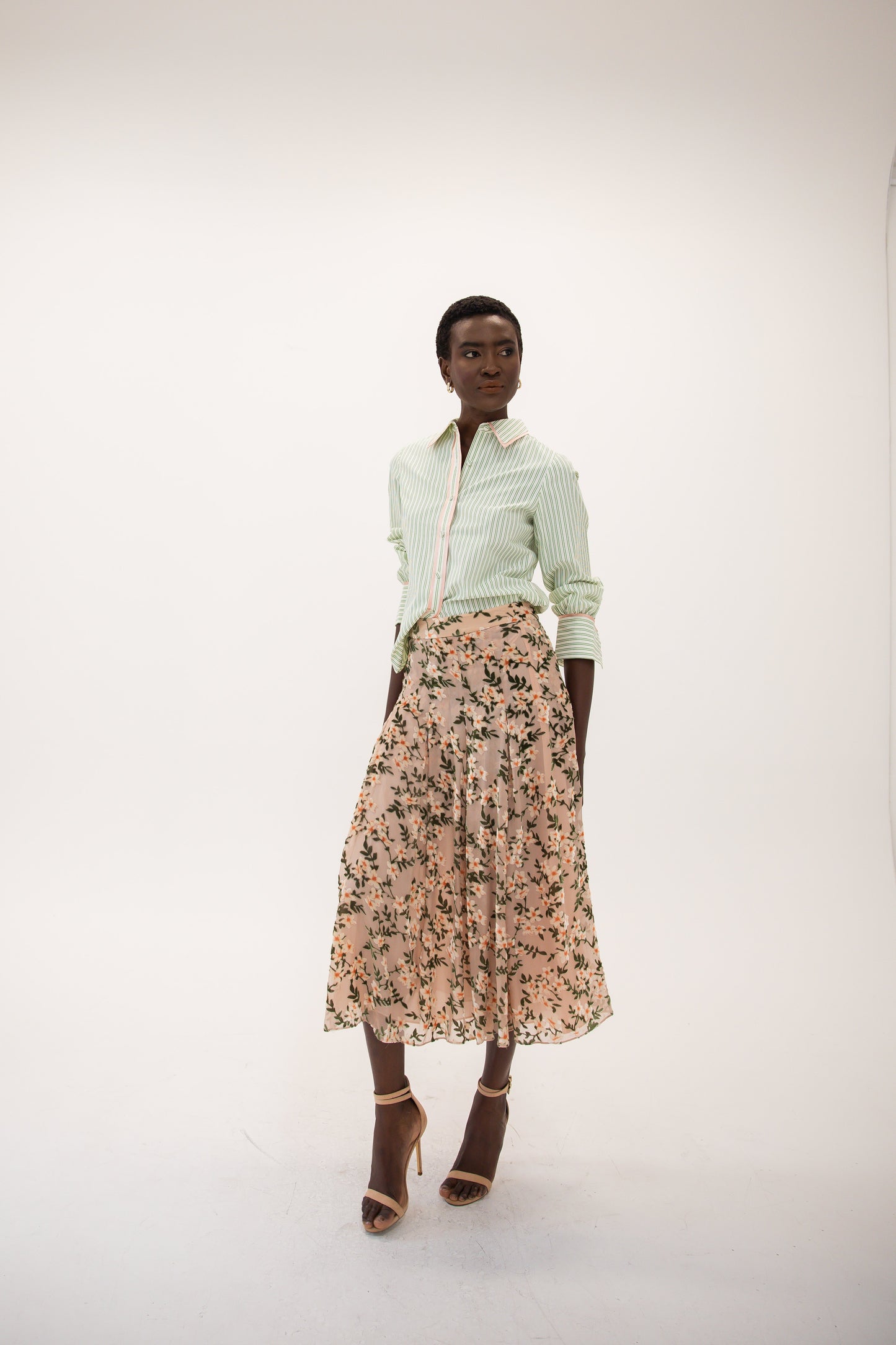 Contrast Stripe Shirt - Pistachio Stripe