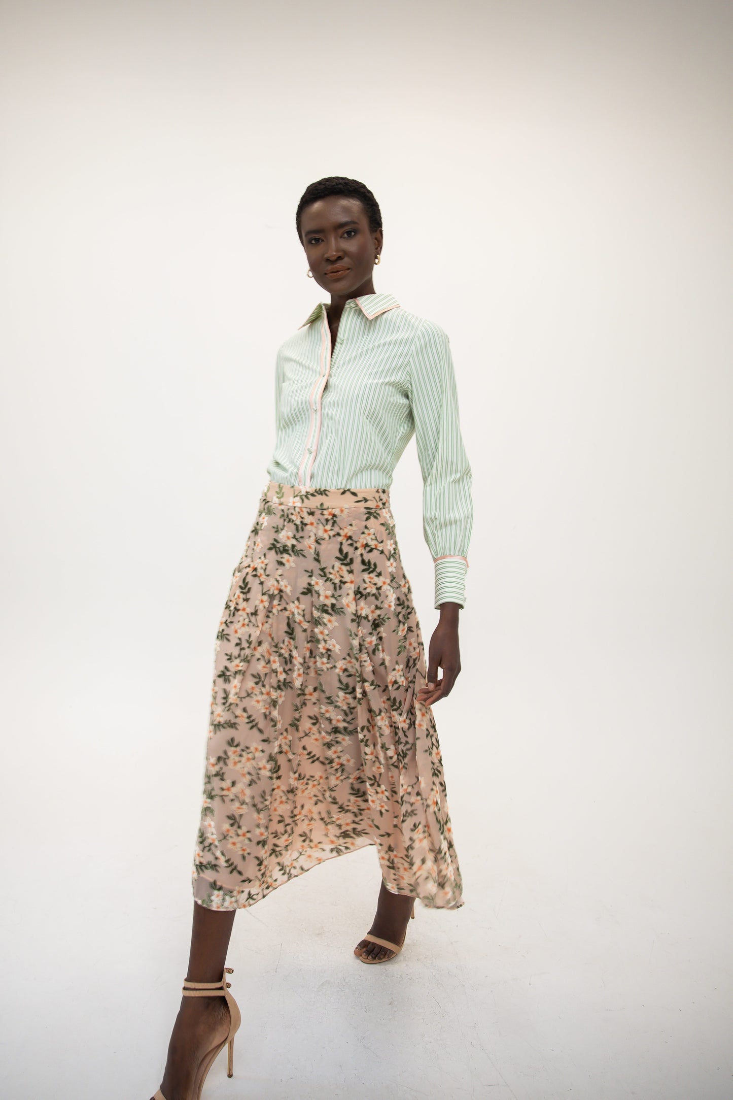 Contrast Stripe Shirt - Pistachio Stripe