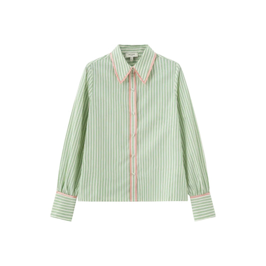 Contrast Stripe Shirt - Pistachio Stripe