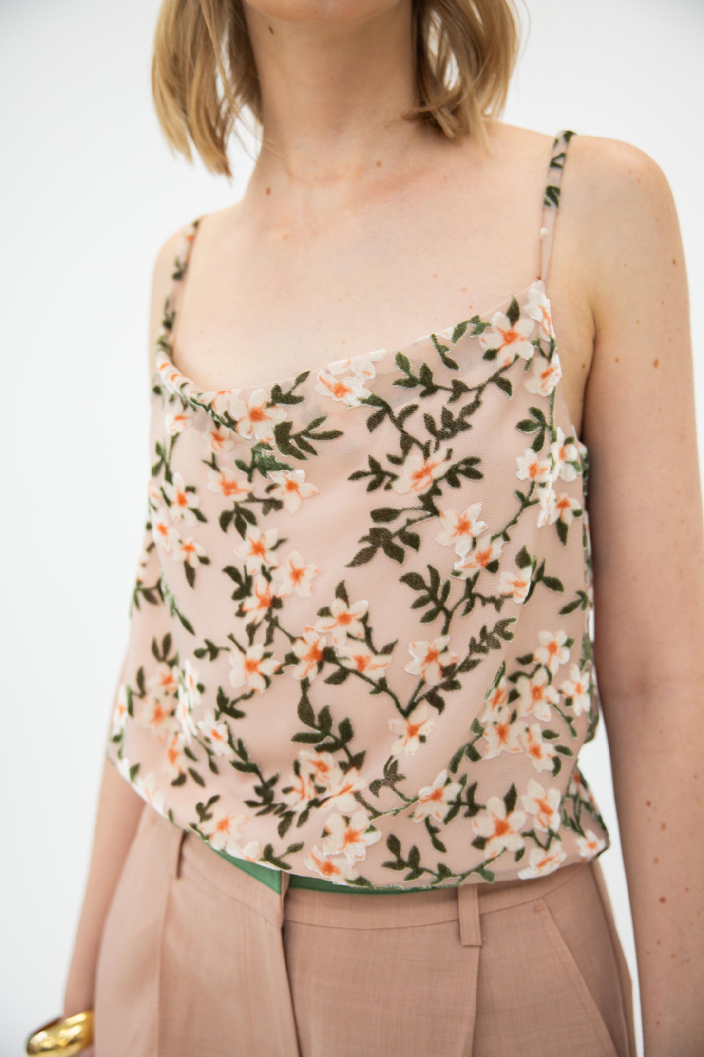 Drape Front Camisole - French Floral